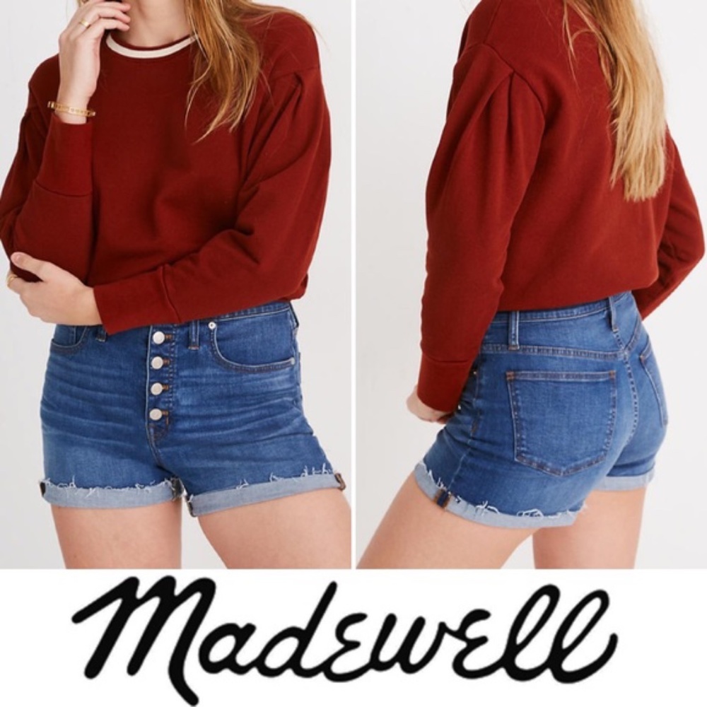 Madewell High Rise Button Fly Jean Shorts